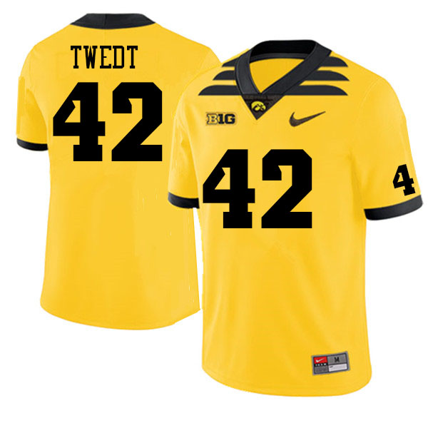 Men #42 Zach Twedt Iowa Hawkeyes College Football Jerseys Sale-Gold